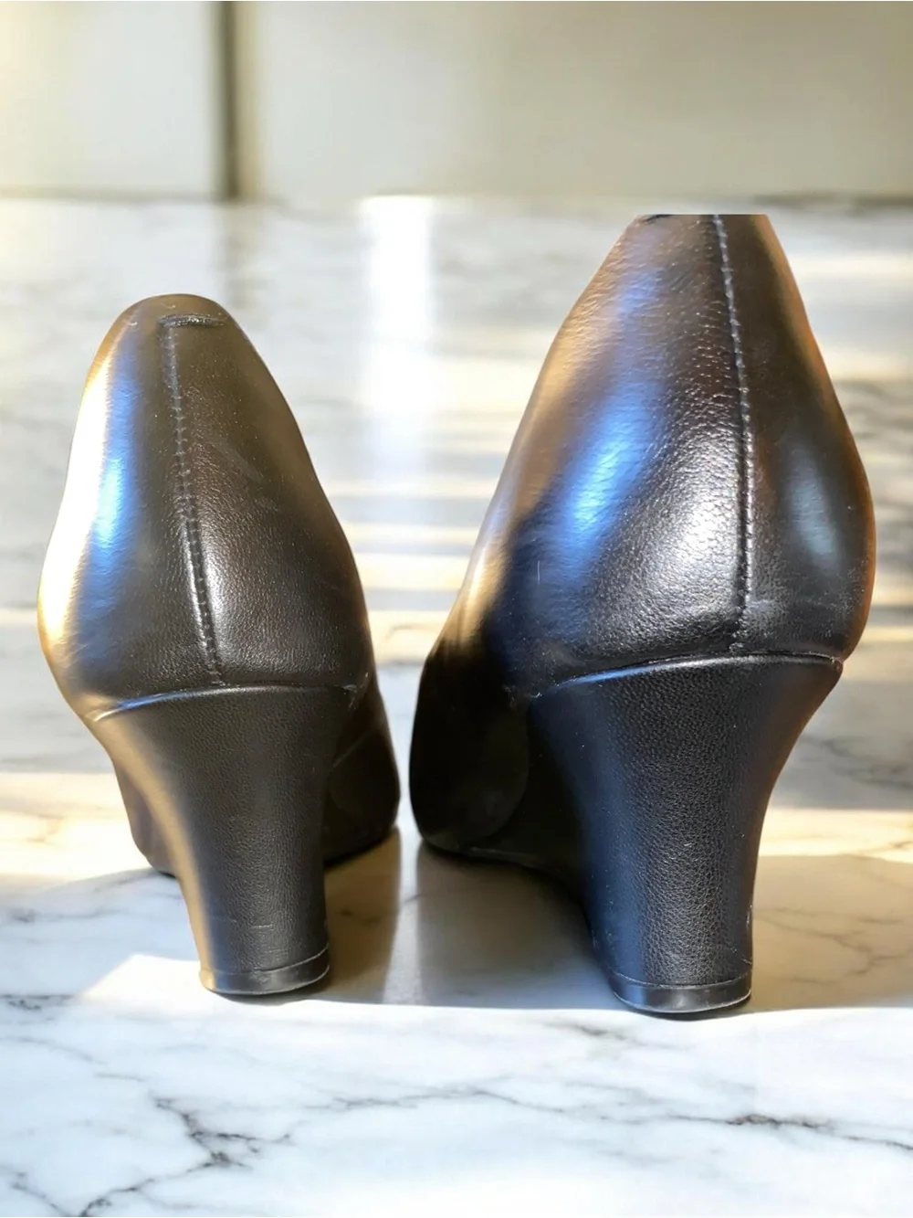 Women’s Black Slip-On Wedge Pumps